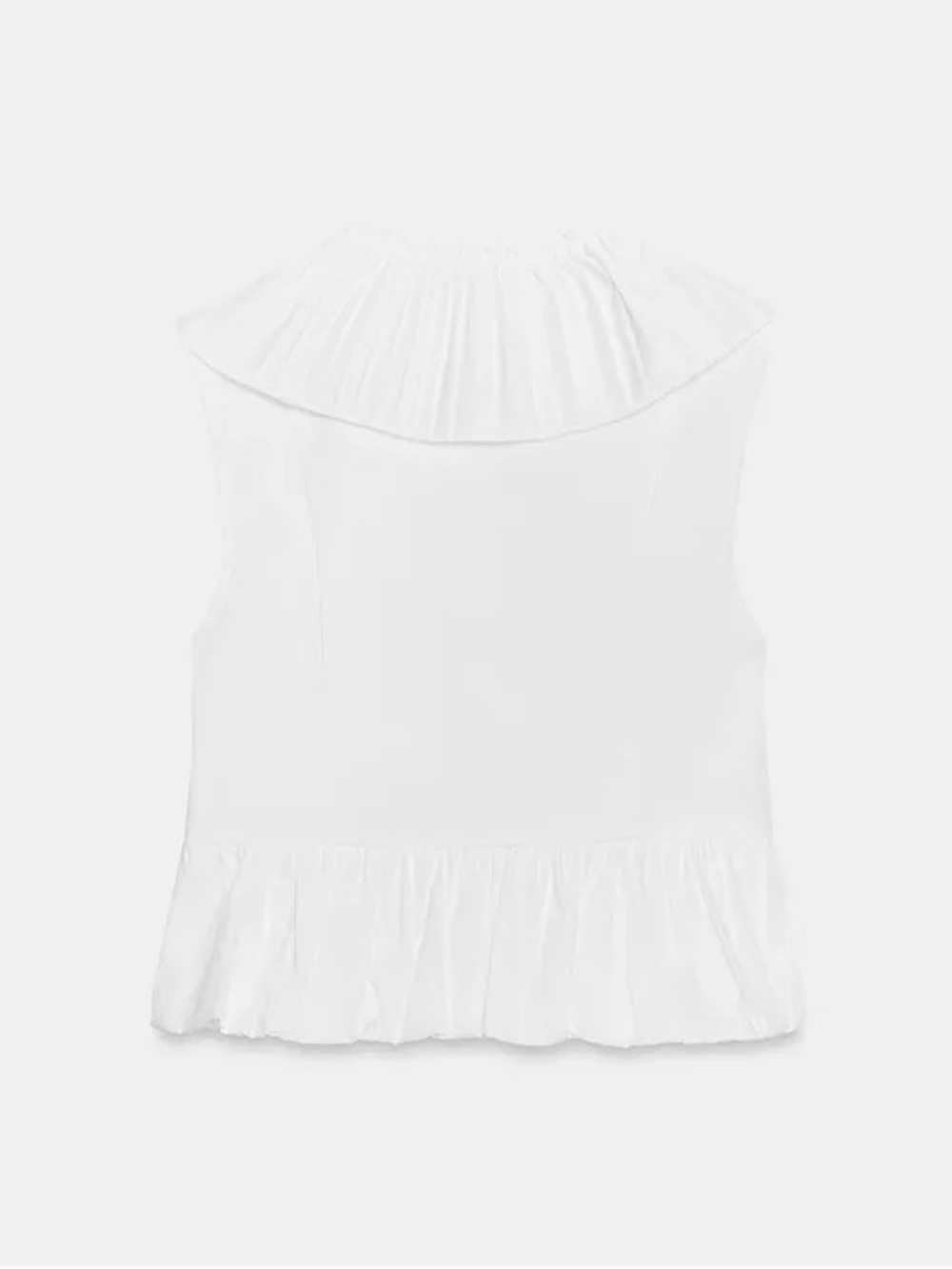 ZARA PLEATED RUFFLE BOW TOP - Picture 9 of 11
